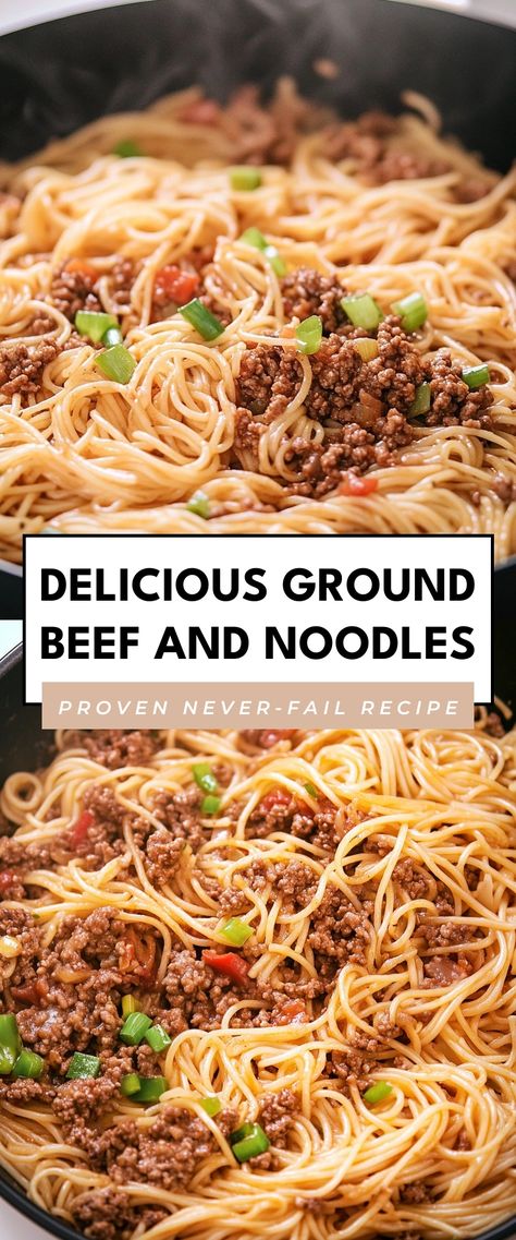 Image for Delicious Ground Beef and Noodles Ground Beef And Noodles Stove Top, Beef And Noodles Stove Top, Ground Beef And Noodles Recipe, Ground Beef And Noodles, Beef And Noodles Recipe, Best Ground Beef Recipes, Pork Ramen, Easy Ground Beef, Duck Sauce