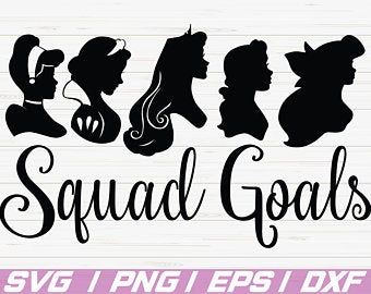 Svg Decals, Princess Squad, Disney Princess Silhouette, Princess Svg, Disney Font, Disney Emoji, Clipart Silhouette, Cricut Projects Beginner, Disneyland Trip