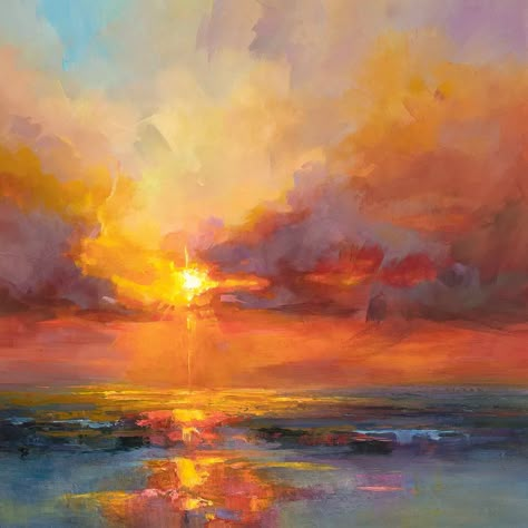 LUMINOUS NATURE | Kasia Bruniany Art Tape Wall, Sunrise Painting, Sun Setting, Landscape Art Painting, Aesthetic Nature, Young Professional, Tableaux Paysage, Abstract Landscape Painting, Sunset Painting