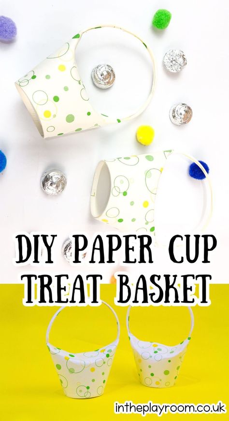 Create Adorable DIY Paper Cup Treat Baskets for Any Occasion! Easter Basket Alternatives, Tea Cup Candles Diy, Easter Egg Treats, Play Ice Cream, Mini Easter Basket, Coffee Cups Diy, Easter Bunny Treats, Treat Basket, Bunny Treats