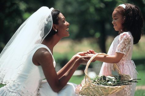 Best Flower Girl Dresses | Weddings | TLC.com Wedding Baskets, Chiffon Flower Girl Dress, Simple Wedding Gowns, Toddler Flower Girls, Toddler Flower Girl Dresses, Tulle Flower Girl, Black Bridal, Sophisticated Bride, Flower Girl Hairstyles