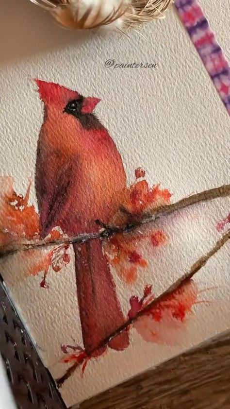 Art Philosophy, Bird Watercolor Paintings, Art Tutorials Watercolor, Canvas For Beginners, Canvas Painting Ideas, Watercolor Paintings For Beginners, Diy Watercolor Painting, Painting Art Lesson, Watercolor Painting Techniques