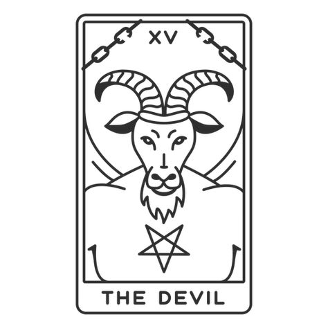 Tarot Doodles, Easy Tarot Card Drawing, Simple Tarot Card Design, Tarot Card Drawings, Minimal Doodles, Tarot Card Svg, The Devil Tarot Card, Devil Tarot Card, Tarot Card Tattoo