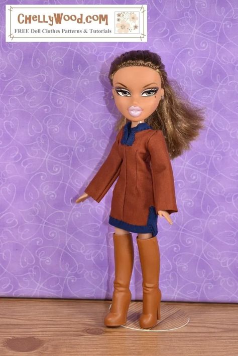 Free Sewing Patterns for Bratz Dolls (Gallery) – Free Doll Clothes Patterns Bratz Sewing Pattern, Bratz Doll Clothes Patterns, Bratz Clothes Patterns, Bratz Clothes, Free Doll Clothes Patterns, Free Printable Sewing Patterns, Bratz Doll Outfits, High Clothes, Brat Doll