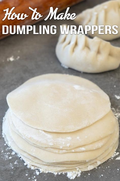 Easy to make homemade dumpling dough recipe. Better than store bought ones. This simple recipe only uses 3 basic ingredients. #dumplings #dough #wrappers #easyrecipe #elmundoeats Homemade Dumpling Dough, Dumpling Dough Recipe, Homemade Dumplings Dough, Potstickers Recipe, Dim Sum Recipes, Dumpling Dough, How To Make Dumplings, Homemade Dumplings, Dumpling Wrappers