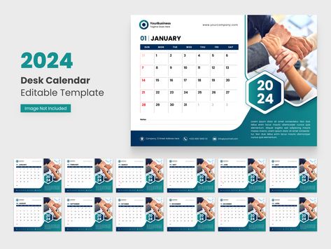 Desk Calendar 2024 Vector Editable Template by Syaifullah Calendar Desk Design, Calendar 2024, Desk Calendar, Desk Design, Desk Calendars, Editable Template, Print Design, Desk, Books