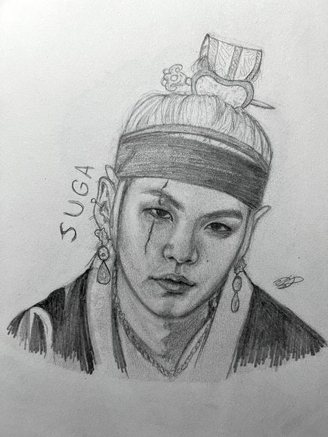 Min yoongi face sketch (Daechwita) Suga Daechwita Drawing, Daechwita Drawing, Agust D Drawing, Suga Daechwita, D Drawing, Face Sketch, Agust D, Min Yoongi, Sketch