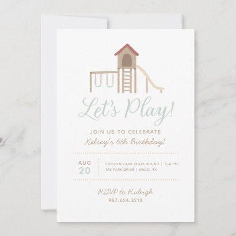 Park Birthday Party, Backyard Kids Party, Party At The Park, Playground Party, Picnic Invitations, Birthday Party At Park, Park Birthday, Picnic Birthday, Party Invitations Kids