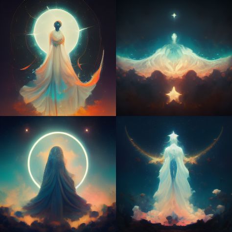 spiritual, ethereal, celestial, mystical figure art generated by an AI Celestial Being Character Design, Cosmic Power Art, Celestial Witch Art, Celestial Being Concept Art, Celestial Art Goddesses, Celestial Beings Art, Avatar Mlbb, Celestial Oc, Celestial Character Design