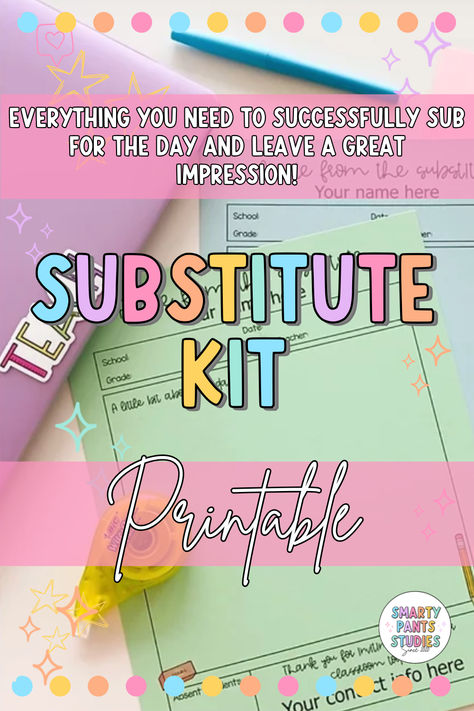 Are you planning to supply teach once the new school year begins? Looking for some advice as you embark on this new adventure? Check out this Substitute Teacher Kit for everything you need to sub for the day and leave a lasting impression! Substitute Teacher Hacks, Substitute Teacher Essentials, Substitute Teacher Must Haves, Substitute Teacher Bag, Substitute Teacher Ideas, Substitute Teacher Activities, Substitute Teacher Tips, Teacher Survival Kit, Survival Kit For Teachers