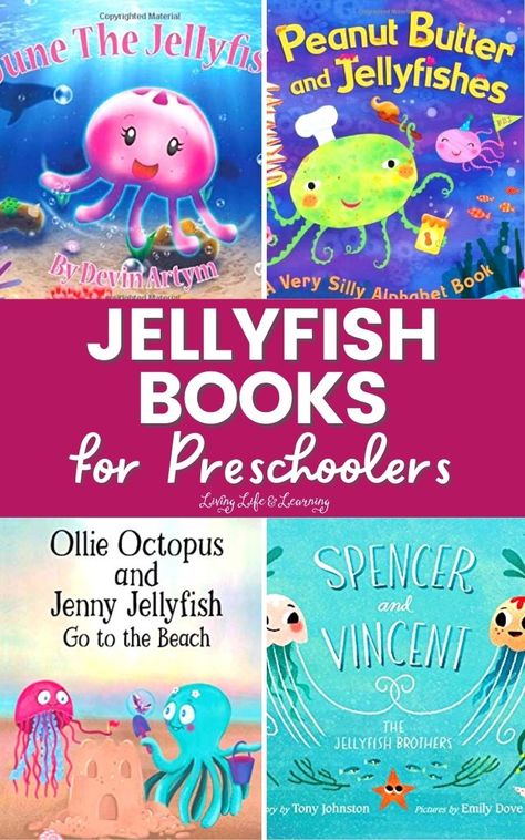 Ocean Books For Toddlers, Ocean Books Preschool, Jellyfish Facts For Kids, Ocean Prek, Jellyfish Kids, Infant Activity, Preschool Labels, Preschool Ocean, Beach Songs