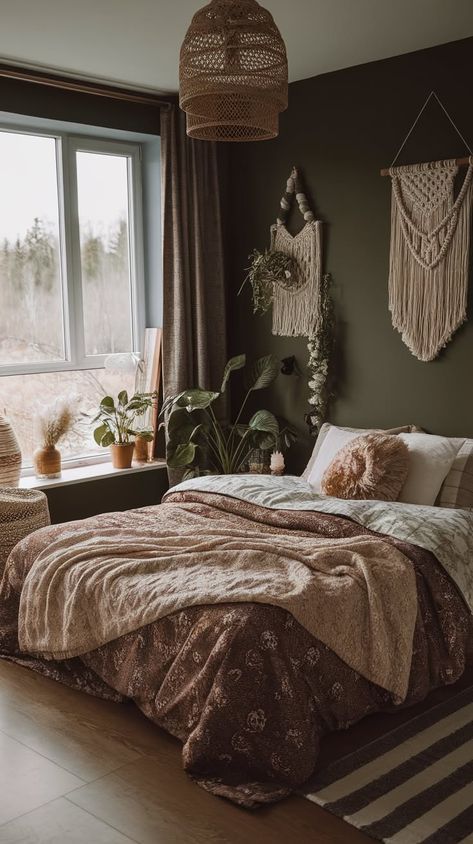 40+ Mesmerizing Dark Green Bedroom Ideas for a Soothing Sanctuary Mcm Bedroom Ideas, Texas King Bed, Dark Green Bedrooms, Hemnes Bedroom, High Rise Bed, Dark Green Bedroom Ideas, Dark Green Bedroom, Mcm Bedroom, Cool Loft Beds