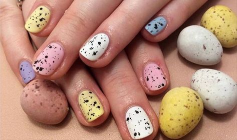 Cadbury Egg Nails, Egg Shell Nail Art, Egg Shell Nails, Egg Nails, Cadbury Eggs, Hair And Nail Salon, Easter Nail Designs, Mens Nails, Easter Nail Art