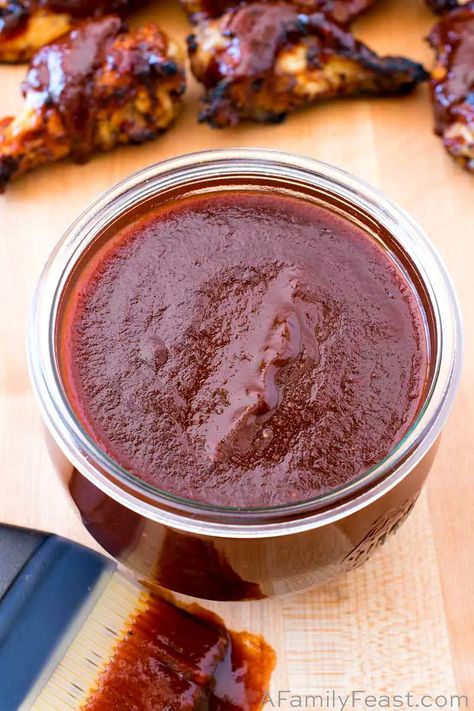 Cherry Noble BBQ Sauce is a uniquely-delicious homemade barbecue sauce that is fantastic on chicken wings (and more)! Grape Jelly Bbq Sauce, Homemade Barbecue Sauce Recipe, Roasted Garlic Aioli, Homemade Bbq Sauce Recipe, Homemade Barbecue, Chinese Bbq Pork, Grilled Chicken Wings, Barbecue Sauce Recipes, Homemade Barbecue Sauce