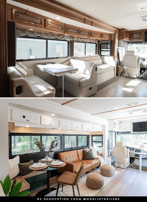 Coachmen Catalina Remodel, Class A Motor Home Remodel, Rv Modern Interior, Modern Rv Renovation, Motorhome Interior Remodel, Driving Rv Remodel, Pace Arrow Motorhome Remodel, Beautiful Rv Interior, Motor Home Renovation