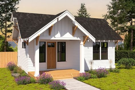 600sq Ft House Plans, Mother In Law Cottage, One Bedroom House Plans, 1 Bedroom House Plans, Guest House Plans, In Law House, Small Cottage House Plans, One Bedroom House, Craftsman Cottage