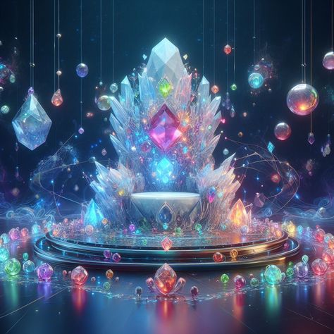 Crystal Throne Fantasy Art, Throne Room Fantasy Art, Planetarium Aesthetic, Crystal Throne, Alice In Wonderland Fanart, Crystal Bedroom, Crystal Kingdom, Groot Marvel, Fantasy Furniture