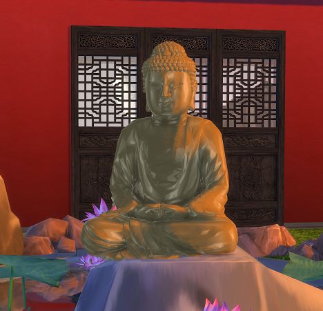 Click this image to show the full-size version. Zen Zone, Gold Statue, Asian Sculptures, Sims Packs, Sims House, Sims 2, Sims Mods, Sims 4 Mods, The Sims