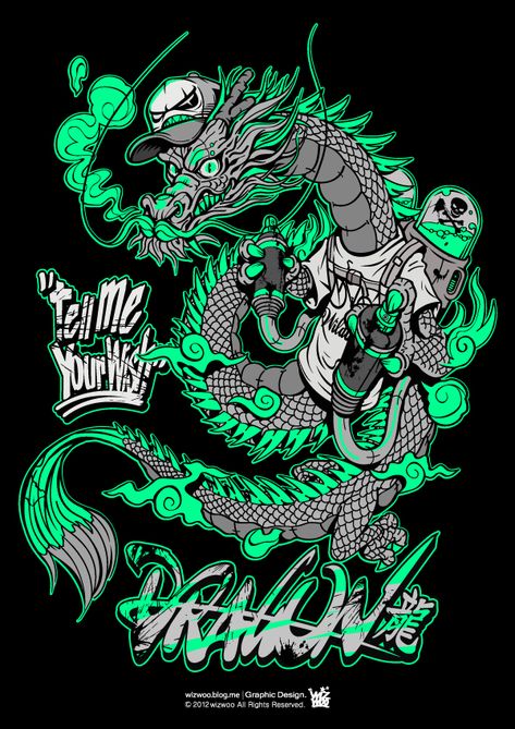 Dragon Lettering, Dragon Graphic Design, Graffiti Dragon, Traditional Tattoo Illustration, Dragon Tshirt, Dragon Project, Dragon T Shirt, Dragon Cartoon, Evil Skull Tattoo