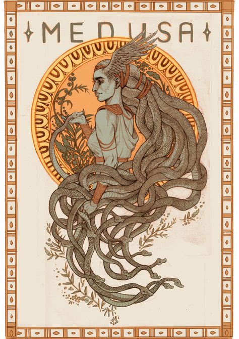 ArtStation - Medusa, Annalise Jensen Medusa Gorgon, Medusa Art, Art Alevel, Greek Mythology Art, Mythology Art, Greek Art, Greek Myths, Process Art, Greek Gods