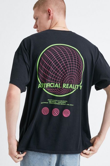 UO Neon Artificial Reality Black Tee Trendy Shirt Designs, Tshirt Design Inspiration, Shirt Design Inspiration, Graphic Tshirt Design, Shirt Print Design, Streetwear Tshirt, Tee Shirt Designs, Mens Graphic Tee, Apparel Design