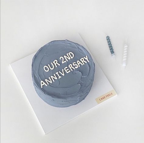 2nd Anniversary Cake Aesthetic, 2nd Anniversary Cake, Caption Wedding, Anniversary Cake Aesthetic, Makanan Aesthetic, Homemade Anniversary Gifts, 2nd Wedding Anniversary, Cake Aesthetic, Wedding Anniversary Cake