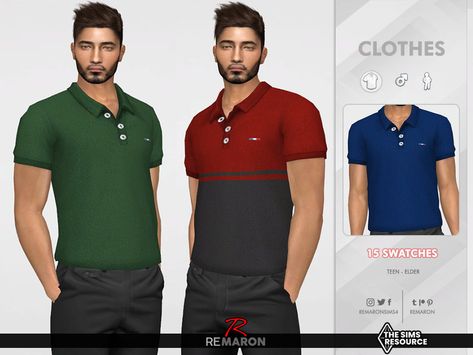 Polo Shirts for YA male in The Sims 4 Found in TSR Category 'Sims 4 Male Everyday' Grid Skirt, Male Sims, Sims 4 Men Clothing, Sims 4 Cc Hair, Sims Background, Sims Clothes, Background Characters, Clothing Male, Male Clothing