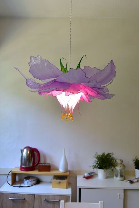 Fairytale Home, Flower Lamps, Accent Lamps, Flower Chandelier, Flower Lamp, Cute Bedroom Decor, Handmade Lamps, Cozy Room Decor, Pretty Decor