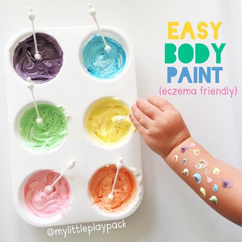 Homemade Body Paint Recipe (Eczema Friendly) for kids! - Crafty Morning Face Paint Recipe, Homemade Face Paints, Crafty Morning, Homemade Paint, Homemade Art, Face Painting Designs, Some Body, Homemade Face Masks, Diy Body