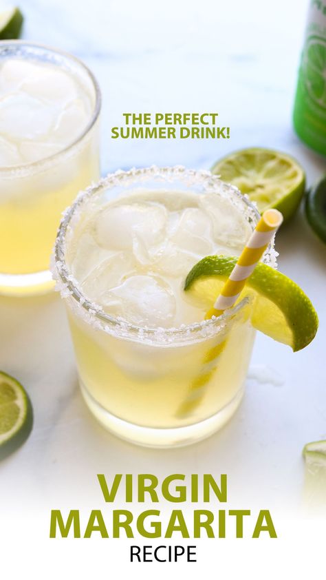 Virgin Margarita Mocktail Recipe Margarita Recipes Mocktail, Margarita Recipes Virgin, Virgin Cocktails Recipes Non Alcoholic, Margarita Non Alcoholic, Margarita Mocktail Non Alcoholic, Virgin Mocktail, Frozen Margarita Mocktail, Mocktail Margarita, Margarita Mocktail Recipe