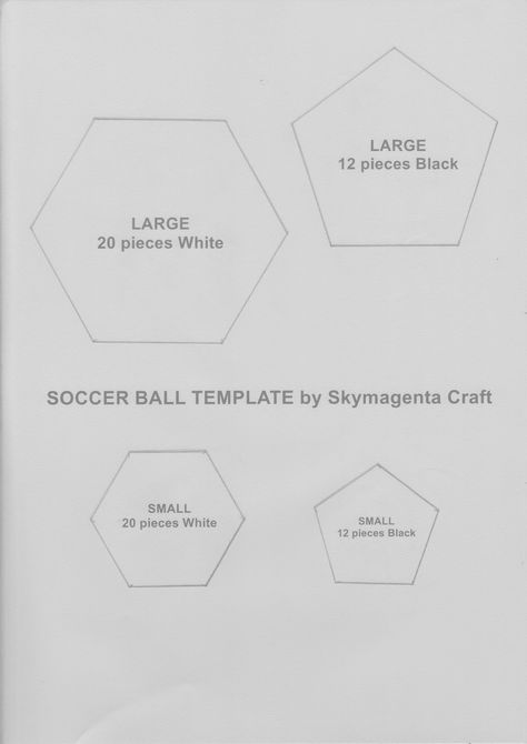 Felt Craft Tutorial - Soccer Ball Template Soccer Ball Template, Ball Template, Kue Fondant, Soccer Ball Cake, Soccer Cake, Ball Cake, Cake Templates, Sport Cakes, Felt Crafts Patterns