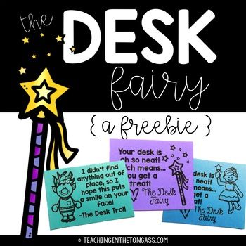 Cubby Fairy Notes Free, Clean Desk Reward, Desk Fairy Door, Desk Fairy Ideas, Kindness Fairy Classroom, Desk Fairy Notes Free, Desk Fairy Classroom, School Desk Organization Student, Clean Desk Fairy