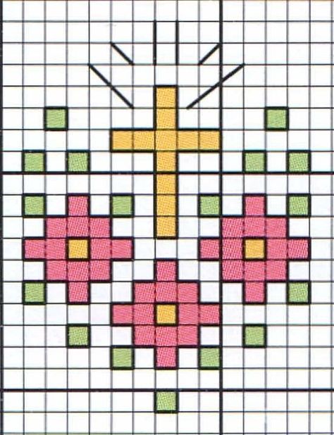 Christian Cross Stitch Patterns Free, Christian Cross Stitch Patterns, Cross Stitch Sunflower, Counted Cross Stitch Patterns Free, Cross Stitch Numbers, Christian Cross Stitch, Cross Quilt, Graph Paper Drawings, Small Cross Stitch