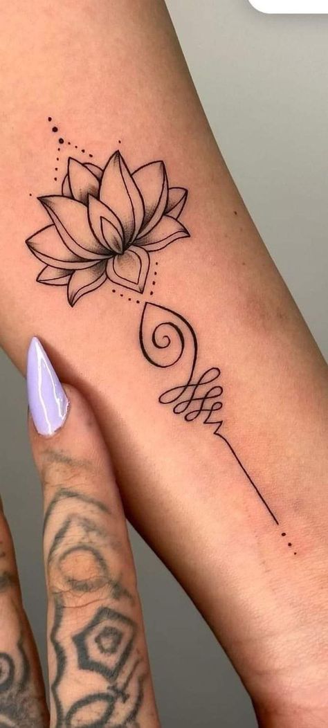 Small Detail Tattoo, Back Lotus Tattoo Women, Lotus Flower And Breathe Symbol Tattoo, Hair Line Tattoos For Women, Lotus Flower Hand Tattoos For Women, Dainty Lotus Flower Tattoo, Tattoo Ideas Female Medium Size, Small Wrist Tattoos For Women Meaningful, Lotus Wrist Tattoos For Women