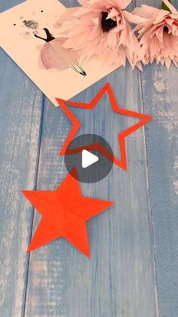 How To Cut A Star Out Of Paper, Paper Stars, Homemade Crafts, Craft Tutorials, Handmade Decorations, Diy Inspiration, Nook, Paper Art, Origami