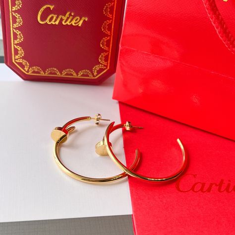 A853 Cartier Juste un Clou earrings Juste Un Clou Earrings, Cartier Juste Un Clou, Big Hoop Earrings, Stud Set, Premium Gift, Wedding Set, Girls Earrings, Brass Material, Ear Studs