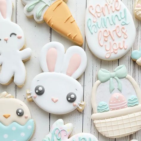 Easter Basket Cookies, Pixel Paper, Make Cookies, Some Bunny Loves You, Bunny Cookies, Basket Design, Easter Cookies, Aesthetic Colors, Custom Cookies