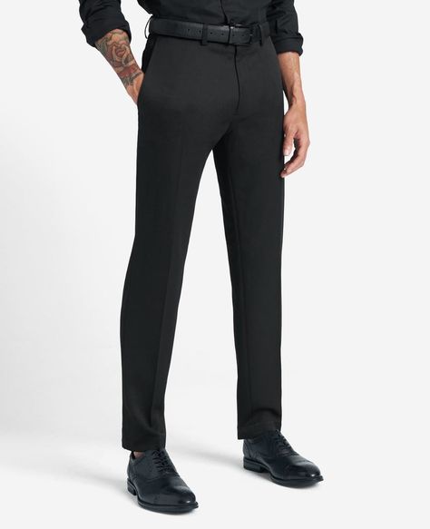 Sleek men's trousers with a little stretch to help prevent rips & tears. Black Dress Pants Outfit Men, Dress Pants Outfits Men, Black Slacks Outfit Men, Mens Black Slacks, Black Dress Pants Mens, Black Pants Outfit Men, Mens Black Dress Pants, Black Dress Pants Outfits, Black Slacks Men