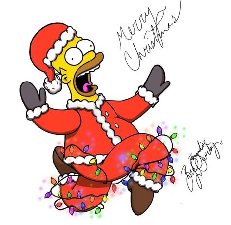 Homer - Merry Christmas, The Simpsons Simpson Christmas, Ipad 2024, Simpsons Christmas, Kewpie Art, Holiday Boutique, Christmas Dance, Simpsons Art, Christmas Artwork, Colonial Christmas