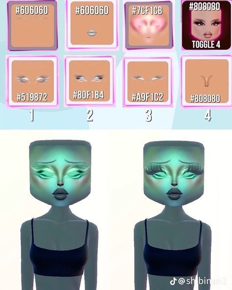 Dti Codes, Roblox Face, Fancy Dress Code, Custom Makeup, Dti Ideas, Dti Fits, Aesthetic Roblox Royale High Outfits, Dress Patterns Free, Cool Face