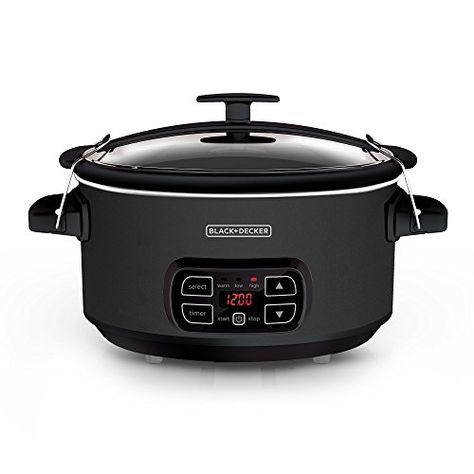 BLACKDECKER SCD4007 7 Quart Programmable Slow Cooker with Digital Timer Portable Slow Cooker with Locking Lid Chalkboard Surface Chalk Included >>> Click for Special Deals #EggCooker Best Electric Skillet, Small Crock Pot, Kitchen Devices, Best Pressure Cooker, Best Electric Shaver, Using A Pressure Cooker, Slow Cooker Desserts, Recipe Scrapbook, Small Appliance