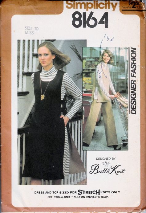 1970s Sewing Pattern, 70 Dress, Top, Pants, Tabard Open Sided Over Dress, 1970s Designer Fashion, XS, Sm, Size 10 Simplicity 8164, UNCUT ff Tabard Dress, 1970s Sewing Patterns, Pants Sewing Pattern, Vogue Sewing, Vogue Sewing Patterns, Pants Vintage, Pretty Blouses, Simplicity Sewing, Simplicity Sewing Patterns