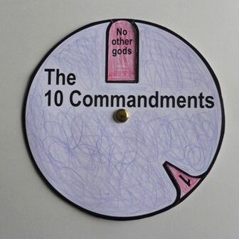 10 Commandments Brad Wheel Exodus 20 Directions : download pdf below; copy (I recommend using card stock or cover stock); kids color and cut out (be careful with the top part!); attach together with... 10 Commandments Kids, Ten Commandments Craft, 10 Commandments Craft, Exodus 20, Children's Church Crafts, Bible Story Crafts, Sunday School Kids, The Ten Commandments, Sunday School Crafts For Kids