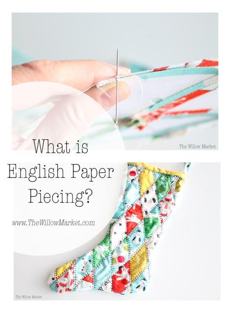 What is English Paper Piecing? – The Willow Market What Is English, Stocking Template, Paper Quilt, English Paper Piecing Quilts, Cute Quilts, Vintage Sewing Machines, Hexagon Quilt, Paper Piecing Quilts, Tatting Patterns