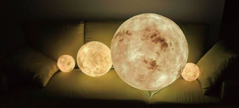 Luna Lamp Brings The Moon Into Your Room Turn The Lights Off, Luna Moon, Moon Lamp, Big Balloons, How To Make Lanterns, Pattern Steps, Step By Step Painting, Dark Room, Diy Lighting