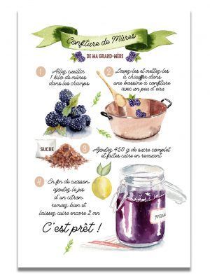 Posters Archives - Les rêves de Caro Southern Cookbook, Homemade Recipe Books, Watercolor Food Illustration, Diy Cookbook, Watercolor Food, Food Painting, Vegan Kitchen, Family Cooking, Food Illustrations