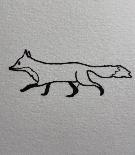 Fox Stick And Poke, Fox Simple Tattoo, Minimalistic Fox Tattoo, Fineline Fox Tattoo, Fox Sketch Simple, Simple Fox Tattoo, Fox Tattoo Men, Fox Illustration Drawing, Moomin Tattoo