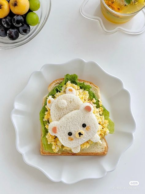 Kawaii Breakfast, Animal Shaped Foods, Cute Toast, Food Art Ideas, Cute Breakfast, Halloween Breakfast, Food Art For Kids, Kawaii Cooking, Bento Recipes