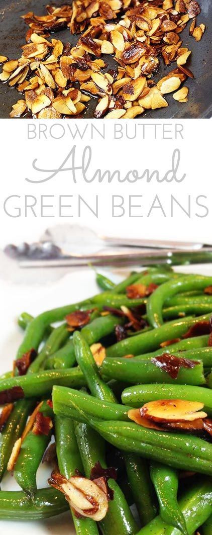 Brown Butter Toasted Almond Green Beans. Steamed green beans with a little snap, drenched in brown butter, toasted almonds. Sprinkled with sea salt. #GreenBeans #GreenBeansAlmondine #BrownButterGreenBeans #FreshGreenBeans #BrownButterGreenBeans Green Beans Steamed, Almond Green Beans, Steamed Green Beans, Recipes Christmas, Green Bean Recipes, Butter Beans, Toasted Almonds, Greens Recipe, Vegetable Sides