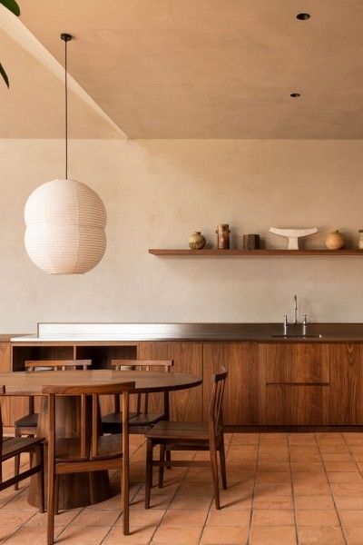 FRANKLIN RD HOUSE - KITCHEN | The English Tapware Company Brown Tile Floor Kitchen, Terracotta Tile Floor Kitchen, Terracotta Floor Kitchen, Terracotta Kitchen Walls, Terracotta Kitchen Floor, Terracotta Tiles Kitchen, Japanese Minimalist Home, Katie Lockhart, Franklin House